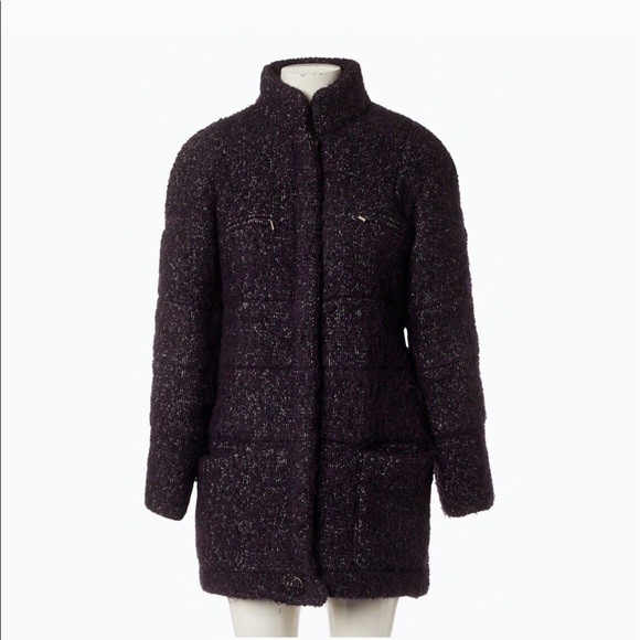 CHANEL Jackets & Blazers - Chanel 14B purple tweed zip up puffer coat jacket